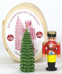 Nutcracker with Tree Miniature, Red by Wolfgang Braun