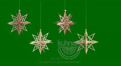 Tree Ornaments, snow crystals 3D, set of 4by Kuhnert GmbH