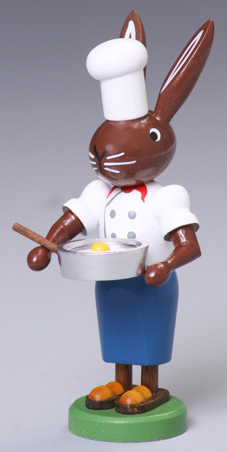 Cook Rabbit Wooden Figurine by Thomas Preissler