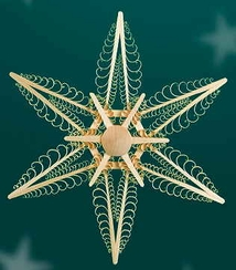 12.75" Wooden Star with Shaved Trees Wall or Window Decoration by Martina Rudolph