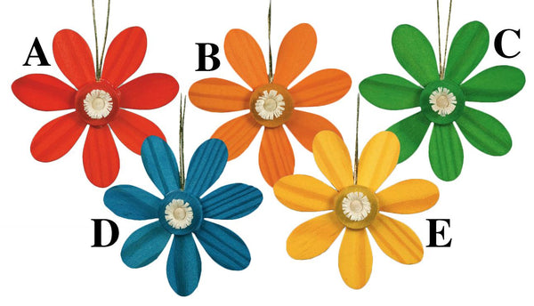 Assorted Flower Ornaments by Martina Rudolph in Seiffen, Germany