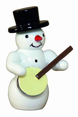 Snowman Band, Snowman with Banjo by Erzgebirgische Holzkunst Gahlenz GmbH