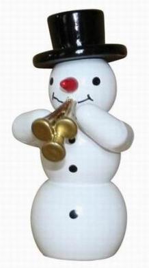 Snowman Band, Snowman with Reedpipe by Erzgebirgische Holzkunst Gahlenz GmbH