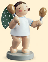 Angel with Maracas Wooden Figurine by Wendt and Kuhn