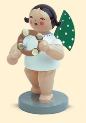 Angel with Headless Tambourine Wooden Figurine by Wendt and Kuhn