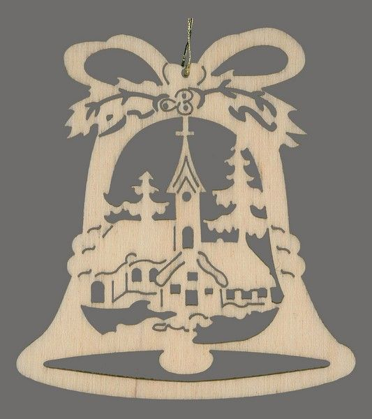 Bell Ornament with Country Church by Kunstgewerbe Lenk und Sohn