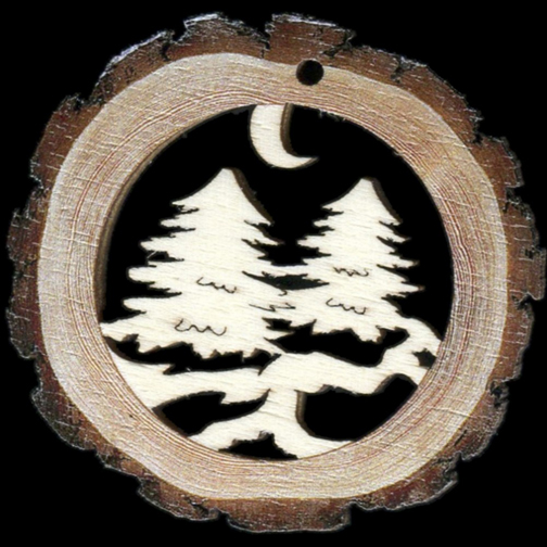 Trees & Moon Wood Ornament by Wandera GmbH