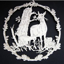 Deer Wood Window or Wall Hanging Ornament by Wandera GmbH