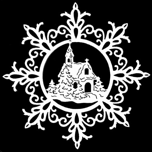 Snowflake with Church Wood Ornament by Wandera GmbH
