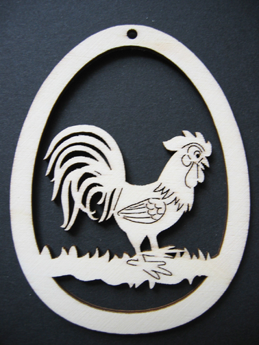 Rooster Wood Ornament by Wandera GmbH