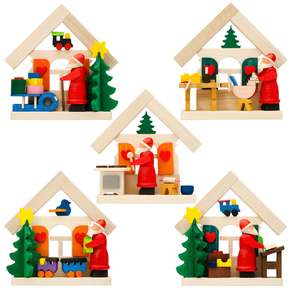 House Ornament with Figures by Graupner Holzminiaturen