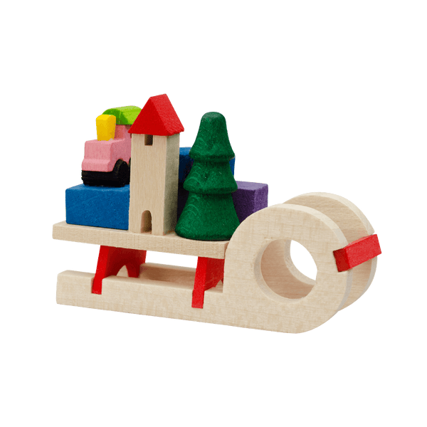 Sled with toys ornament by Graupner Holzminiaturen
