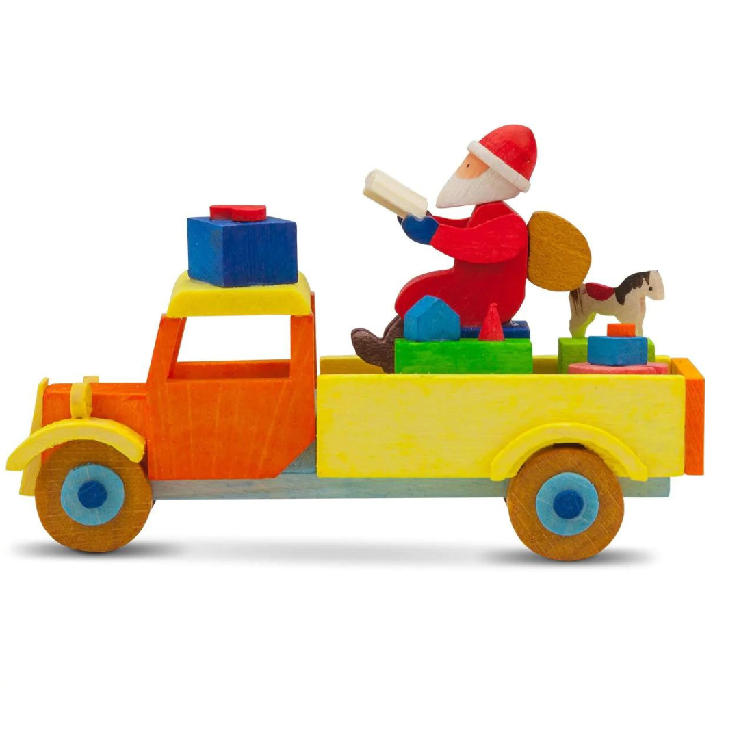 Santa Claus in Truck Ornament by Graupner Holzminiaturen