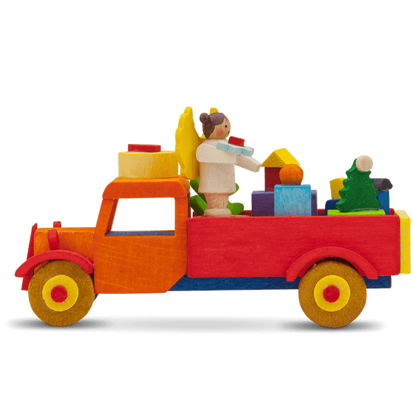 Truck Angel with gifts Ornament by Graupner Holzminiaturen