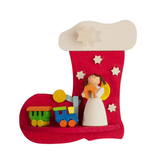 Boot Angel with train Ornament by Graupner Holzminiaturen