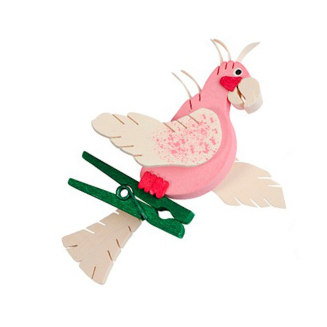 Parrot, Pink Ornament by Graupner Holzminiaturen