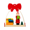 Santa Claus and Toy Box Under Bow Arch Ornament by Graupner Holzminiaturen
