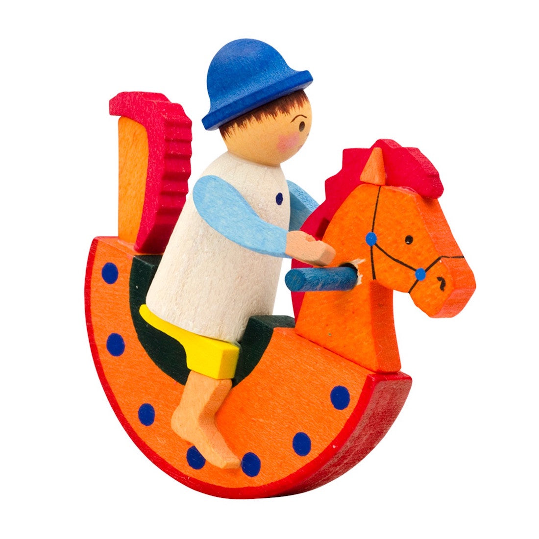 Boy on rocking horse, Orange by Graupner Holzminiaturen