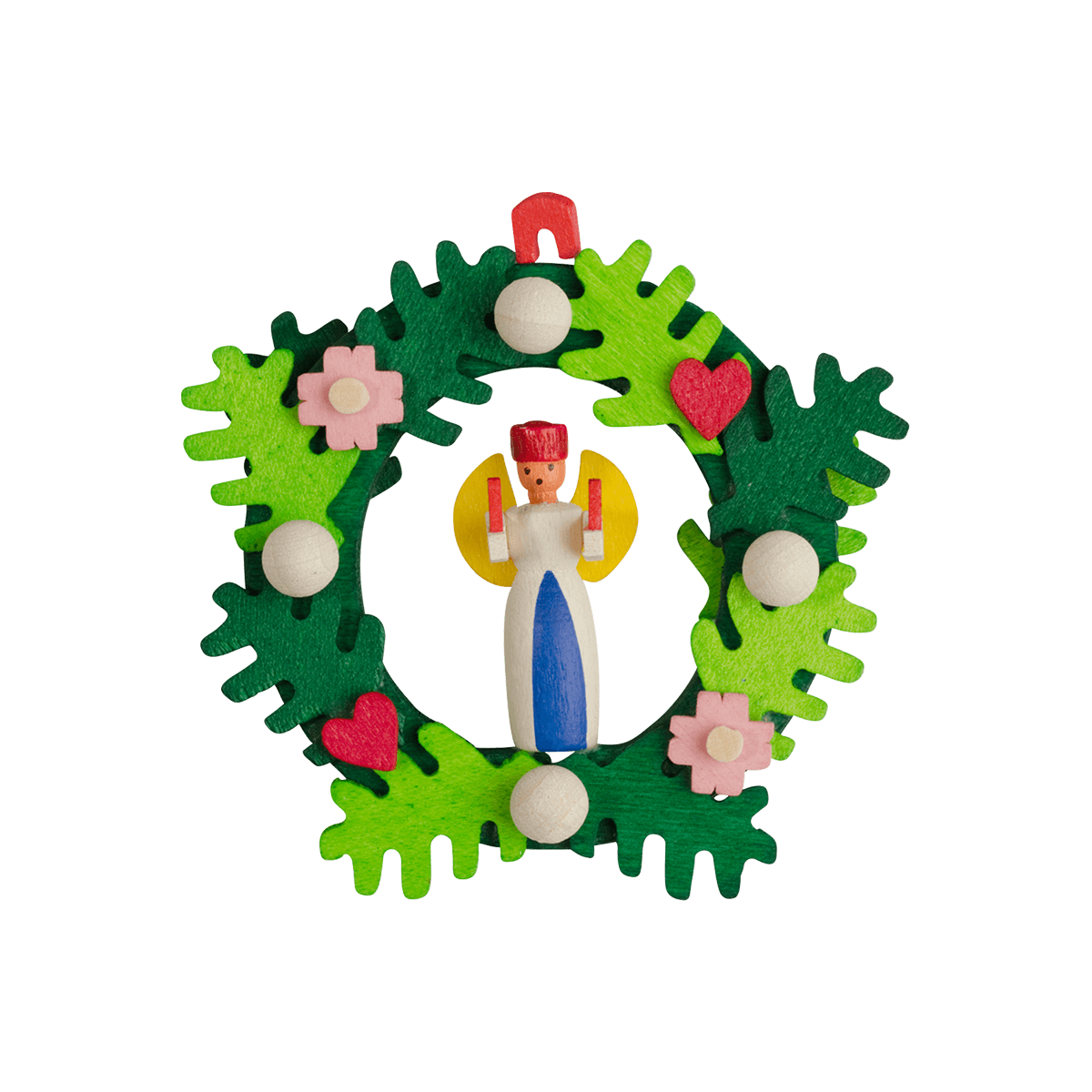 Advent Wreath with Angel Ornament by Graupner Holzminiaturen