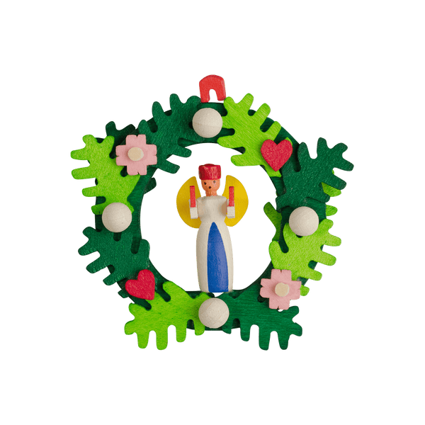 Advent Wreath with Angel Ornament by Graupner Holzminiaturen
