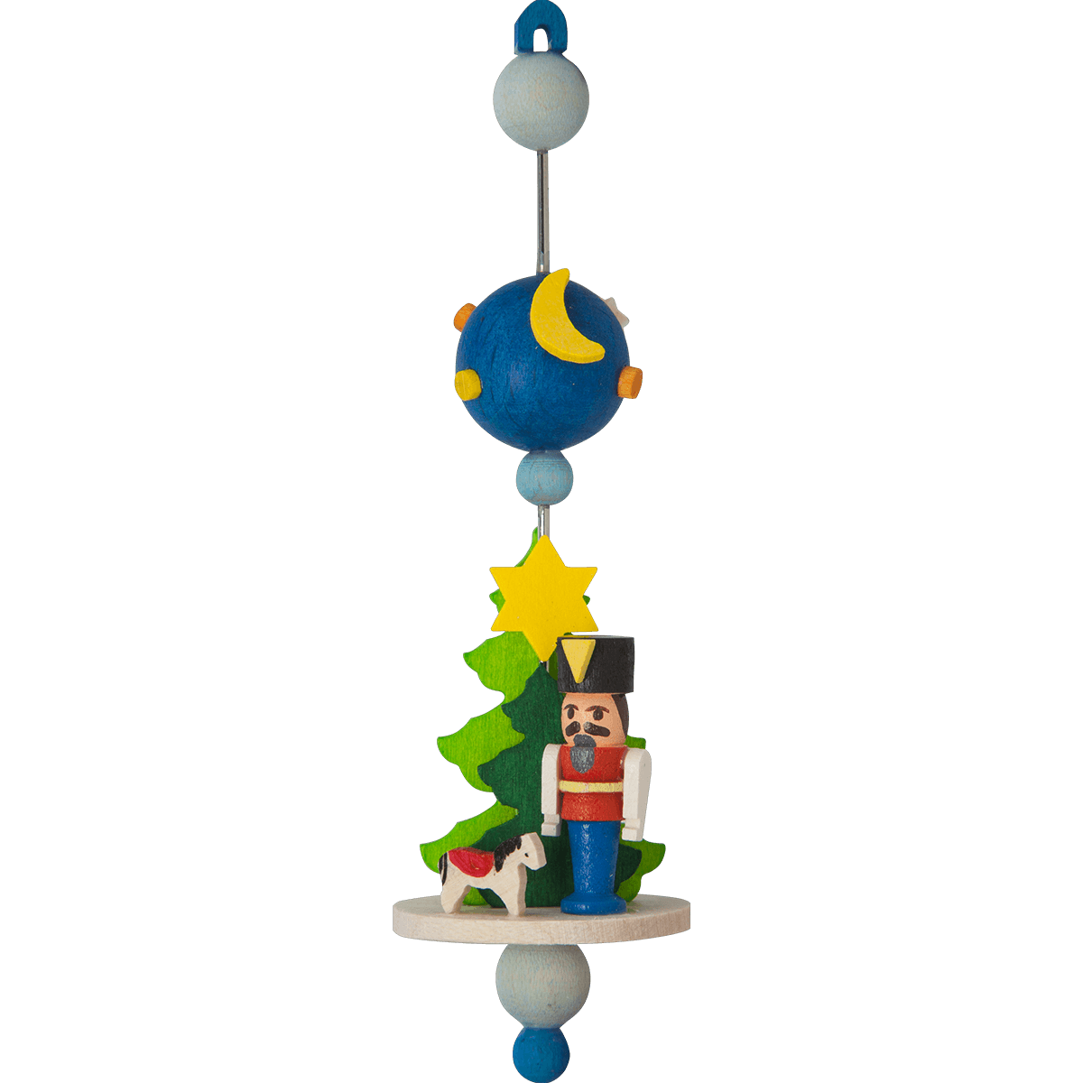 Nutcracker on Spindle Ornament by Graupner Holzminiaturen