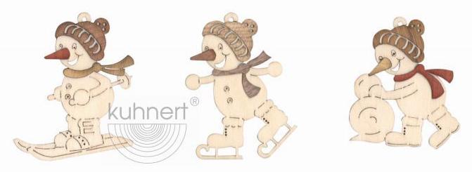 Assorted Sporty Snowmen, Skis Ornaments by Kuhnert GmbH