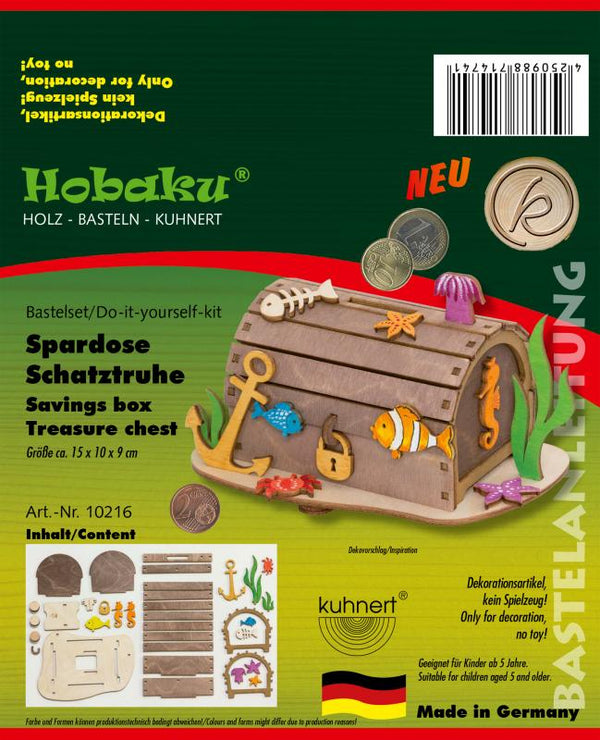 DIY Kit, Treasure Chest Coin Bank by Kuhnert GmbH
