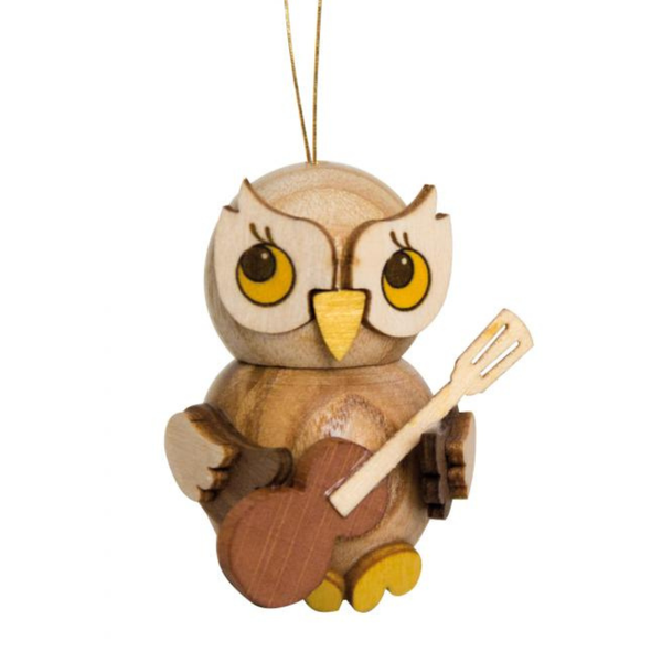 Owl with Guitar Ornament by Kuhnert GmbH