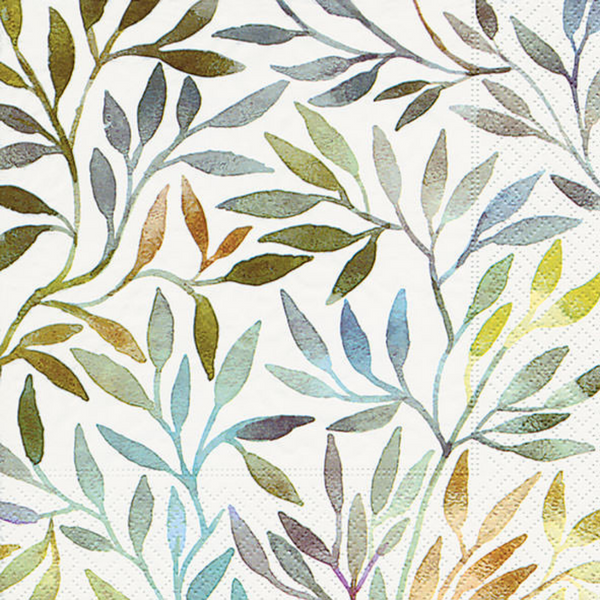 Willow Leaves Cocktail Size Paper Napkins