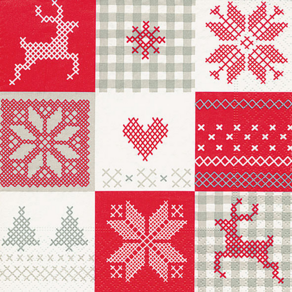 Winter Patch Luncheon Size Paper Napkins