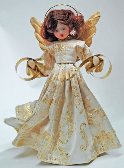 Wax Angel in Cream & Gold Dress by Margarete & Leonore Leidel in Iffeldorf
