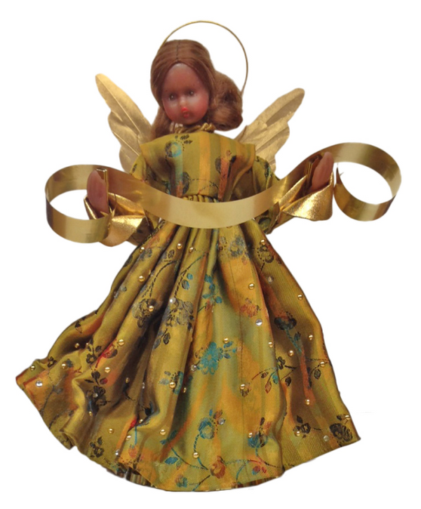 Wax Black Angel with Gold Rhinestone Dress by Margarete & Leonore Leidel in Iffeldorf
