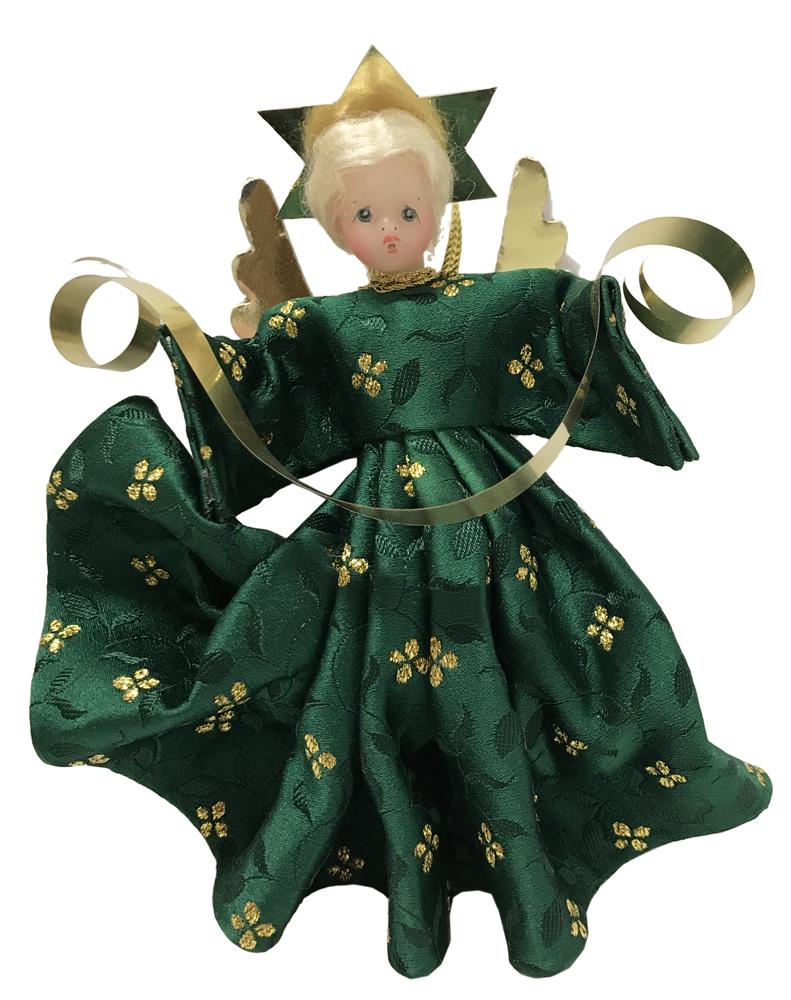 Angel in Green Dress with Gold Flowers by Lenore Leidel in Iffeldorf